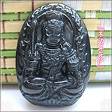 属鸡本命佛【不动尊菩萨】冰种黑曜石吊坠